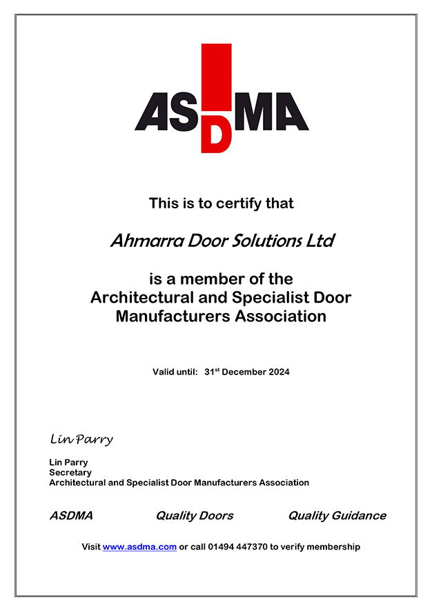 Ahmarra ASDMA Membership Certificate 2024
