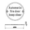 Automatic Fire Door Keep Clear Sign Diagram
