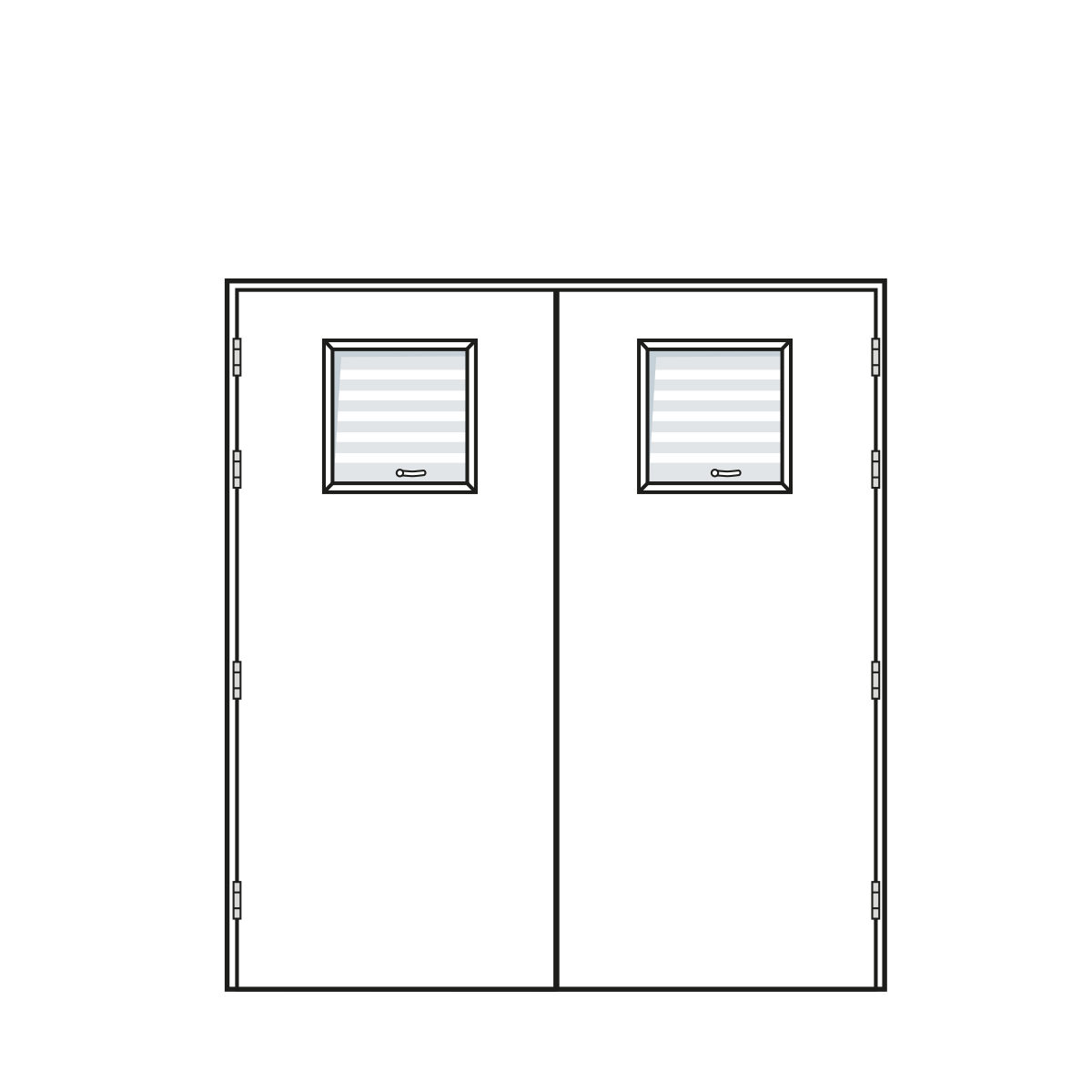 Door Configuration - Equal Pair Doorset with Privacy Vision Panel - Code EP-PV