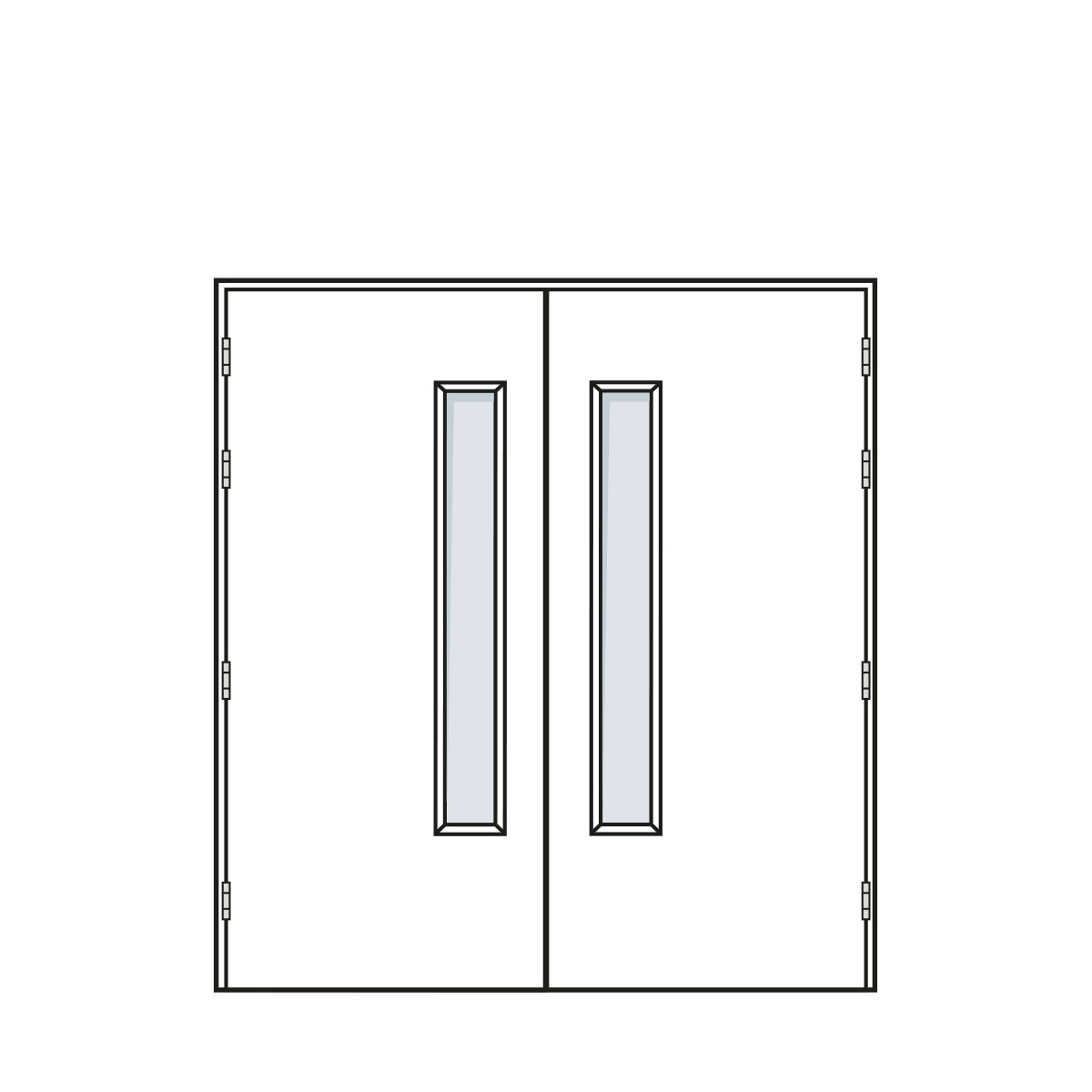 Door Configuration - Equal Pair Doorset with Standard Vision Panel - Code EP-VP01