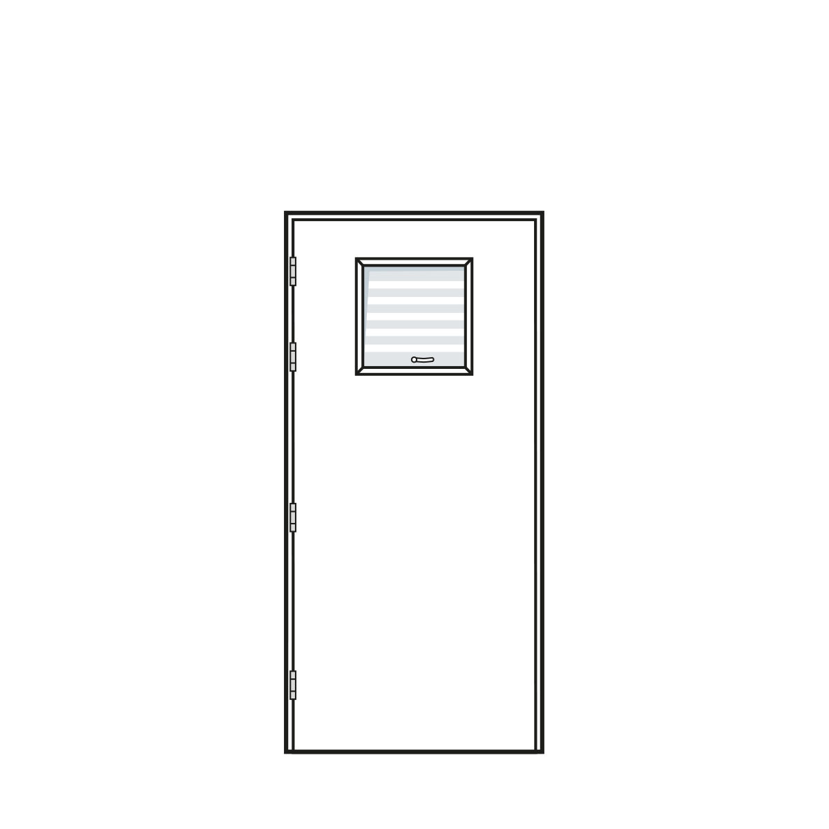 Door Configuration - Single Doorset with Privacy Vision Panel - Code S-PV