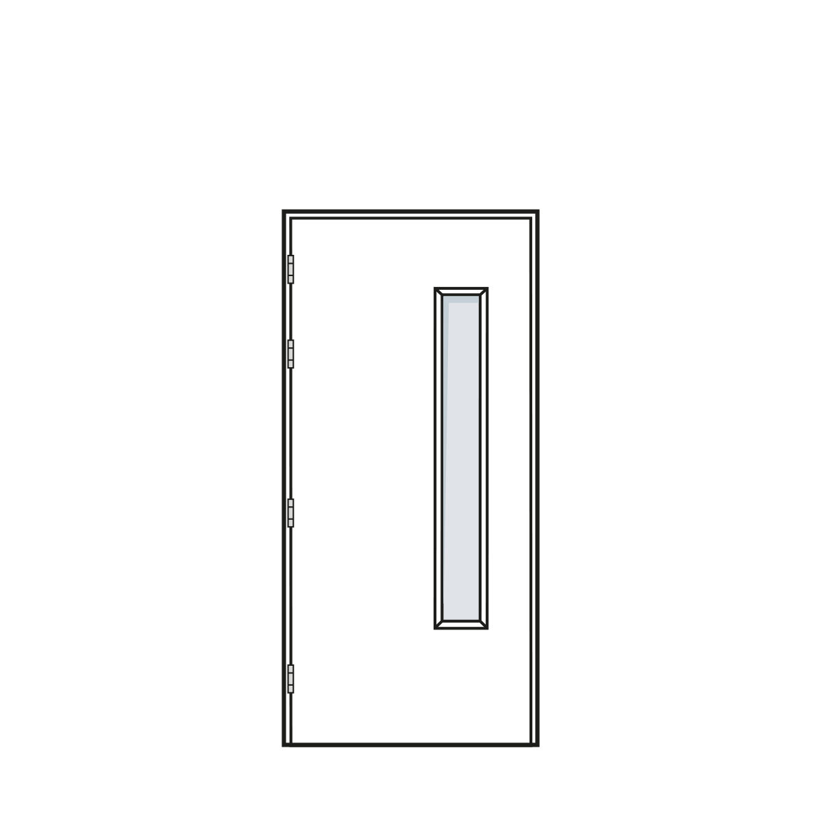 Door Configuration - Single Doorset with Standard Vision Panel - Code S-VP01