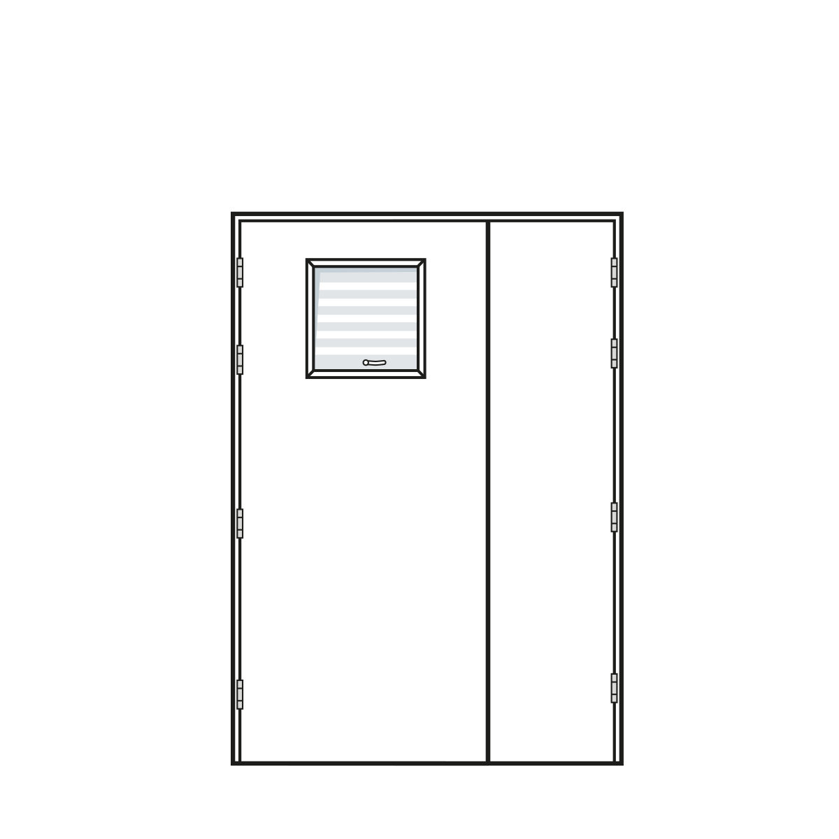 Door Configuration - Unequal Pair Doorset with Privacy Vision Panel - Code UP-PV