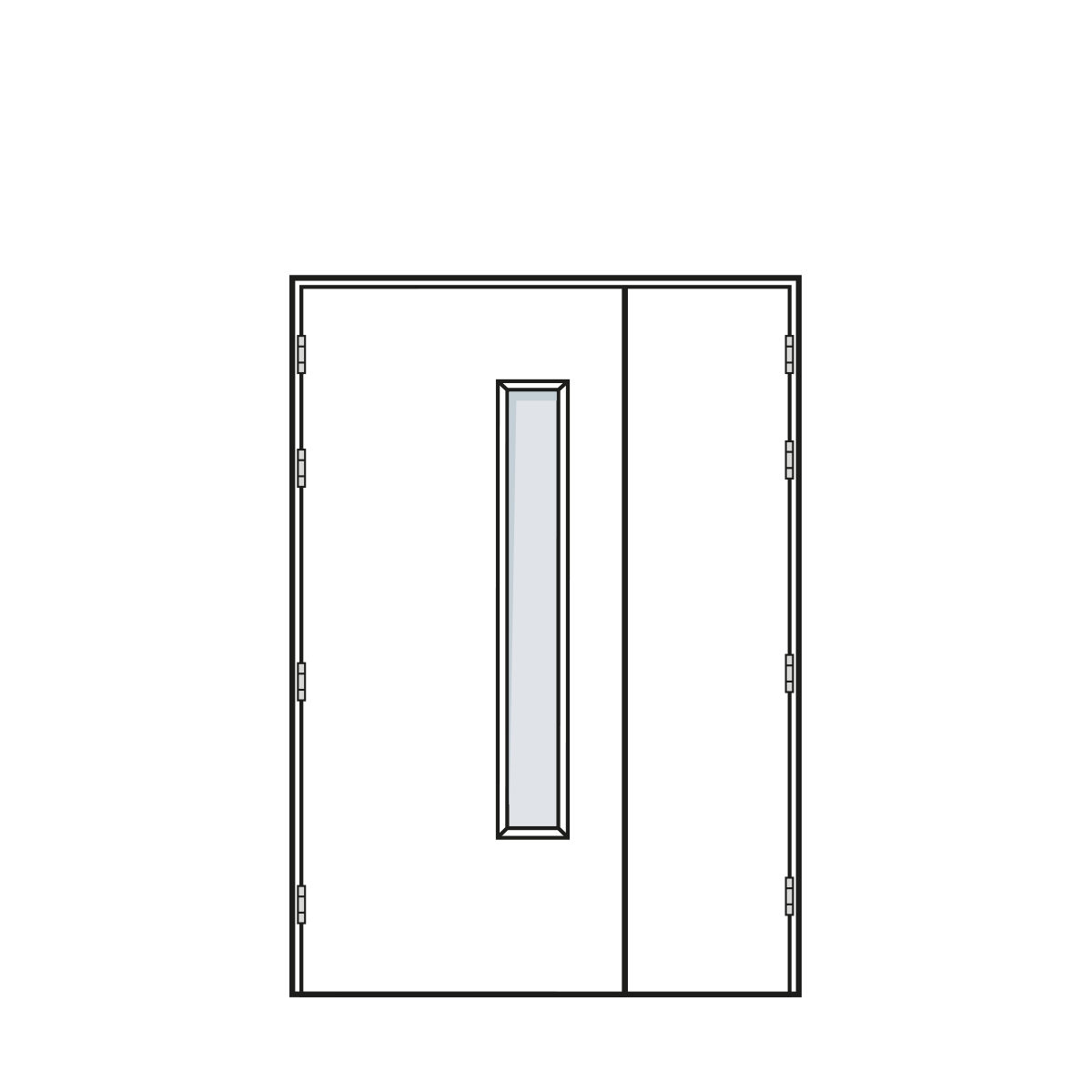 Door Configuration - Unequal Pair Doorset with Standard Vision Panel - Code UP-VP01