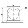 Floor Mounted Door Stop Diagram Front