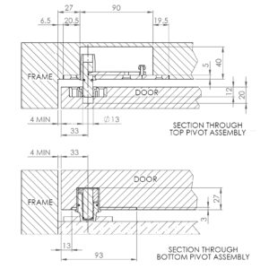 Self-Centreing Pivot Set | Architectural Ironmongery | Ahmarra